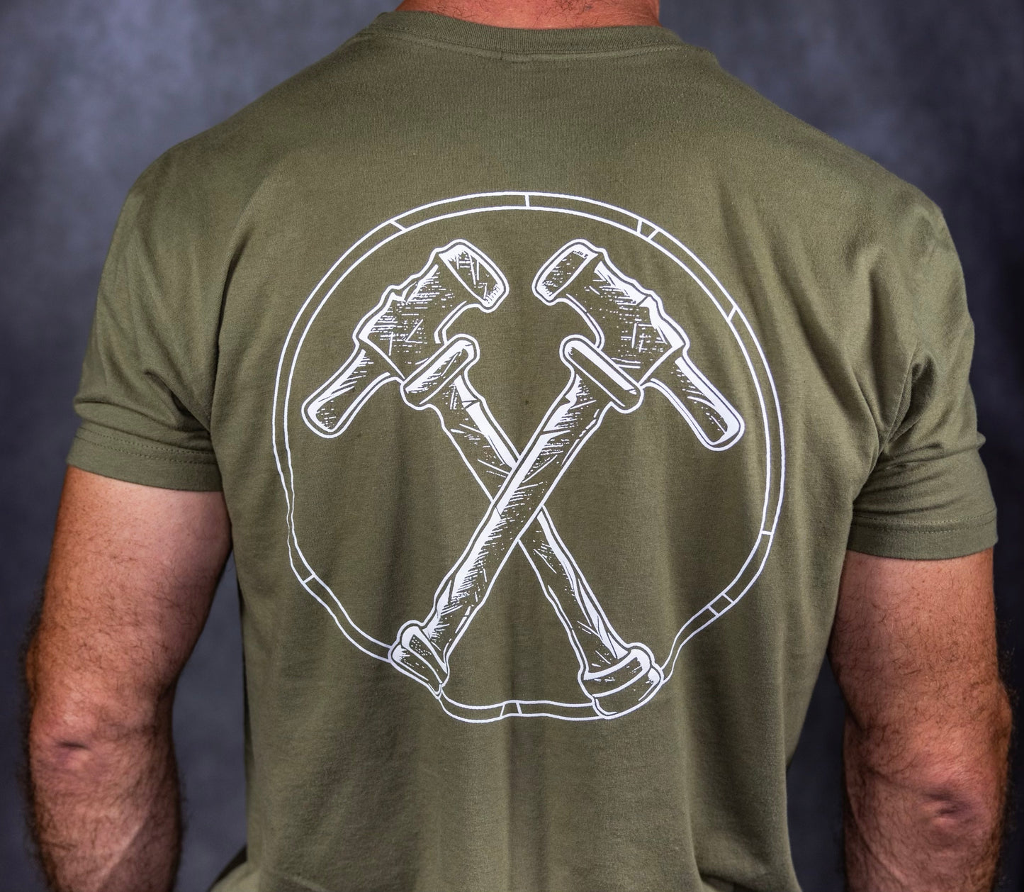 Stay Brutal & Bang Hammers, OD Green T-Shirt